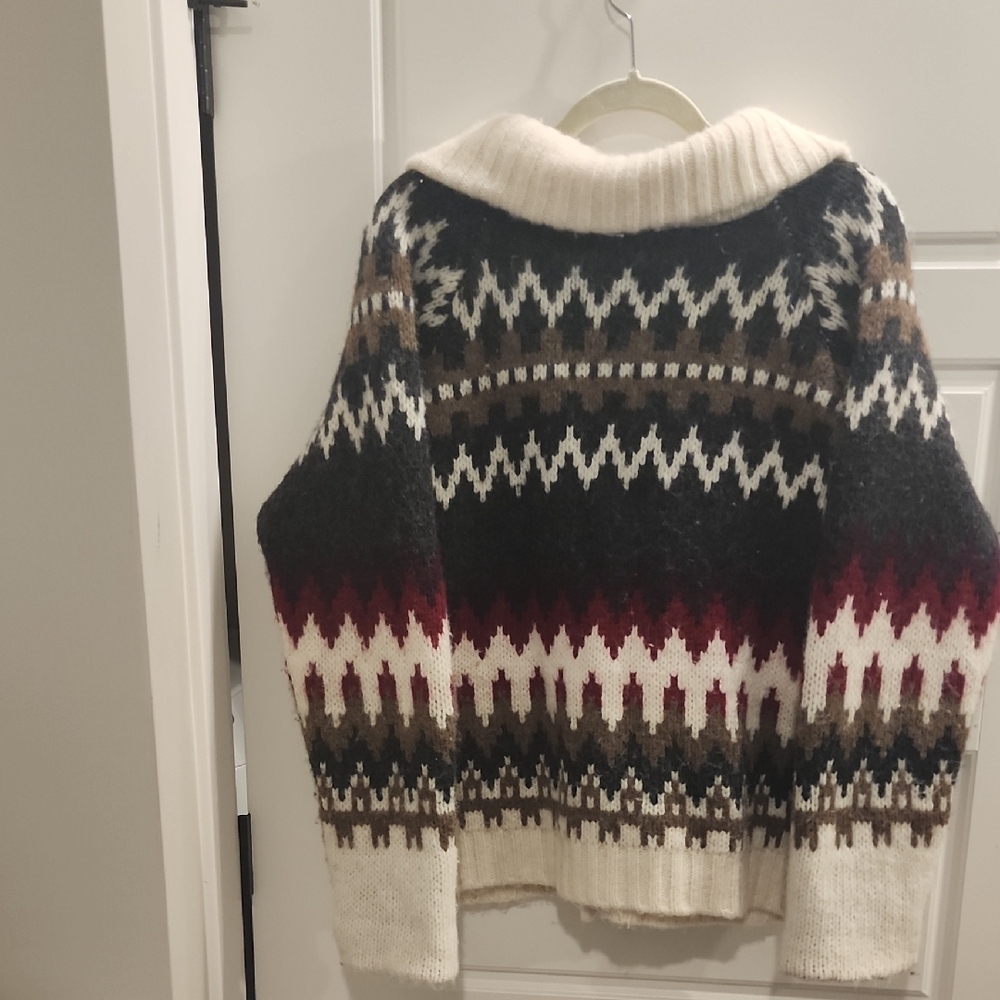 Pendleton Cream And Black Patterned Cardigan - image 2